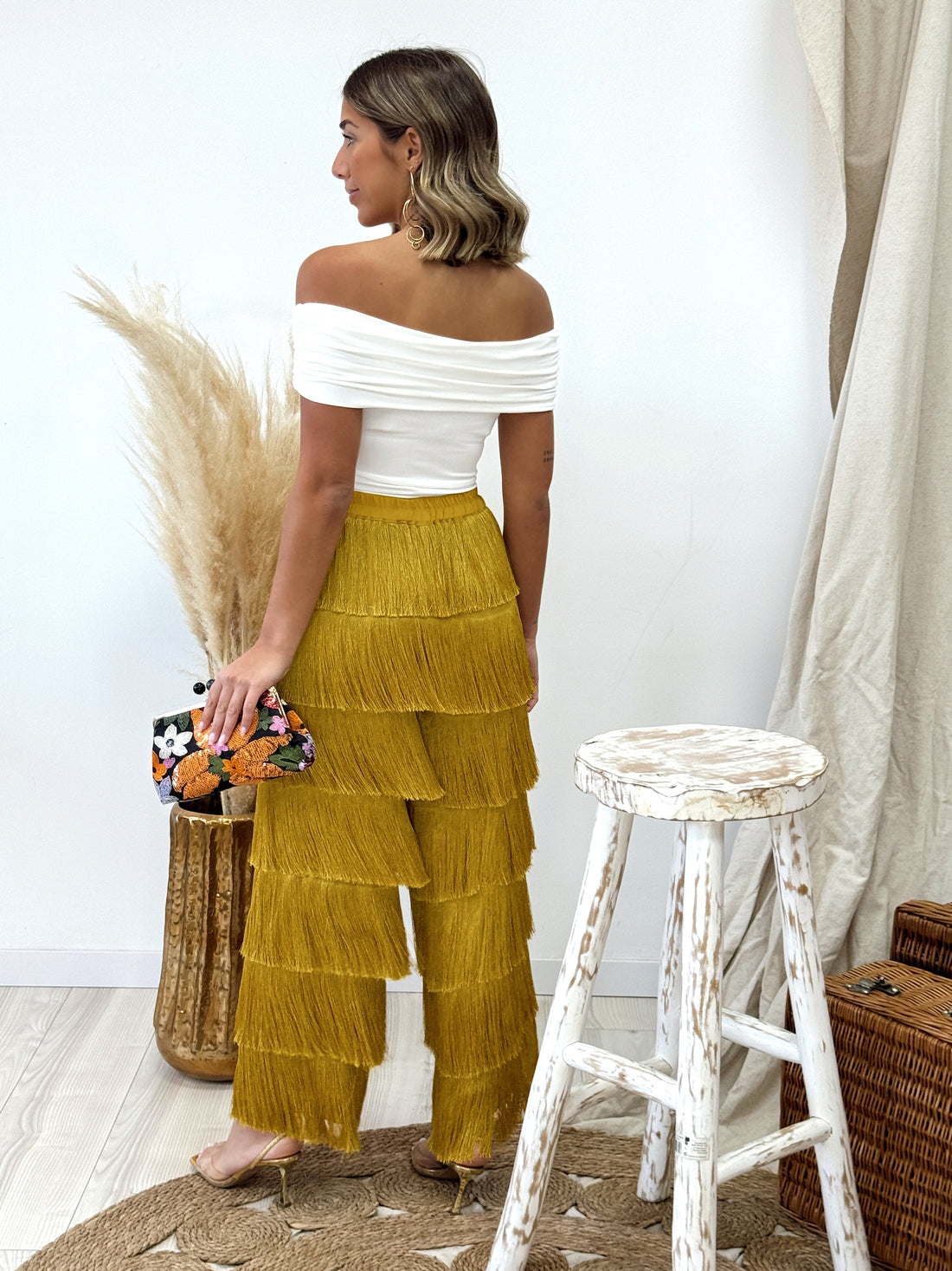 PANTALON  FLECOS MOSTAZA