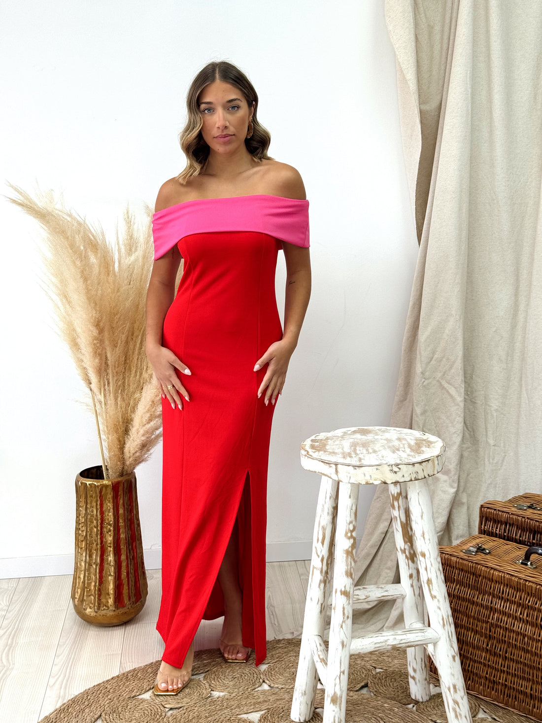 VESTIDO BARDOT BICOLOR