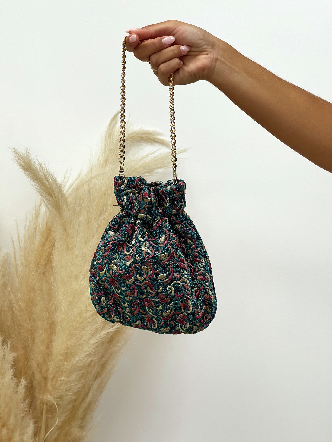 BOLSO SACO ESTAMPADO VERDE