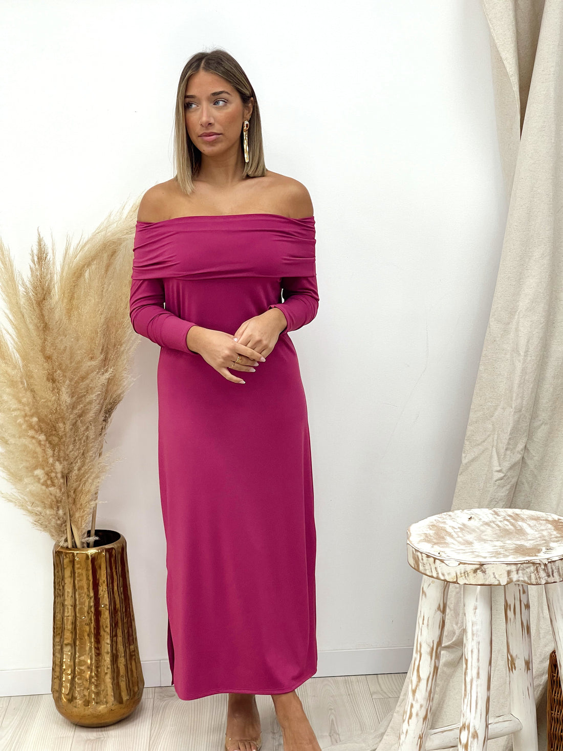 VESTIDO BARDOT BUGANVILLA