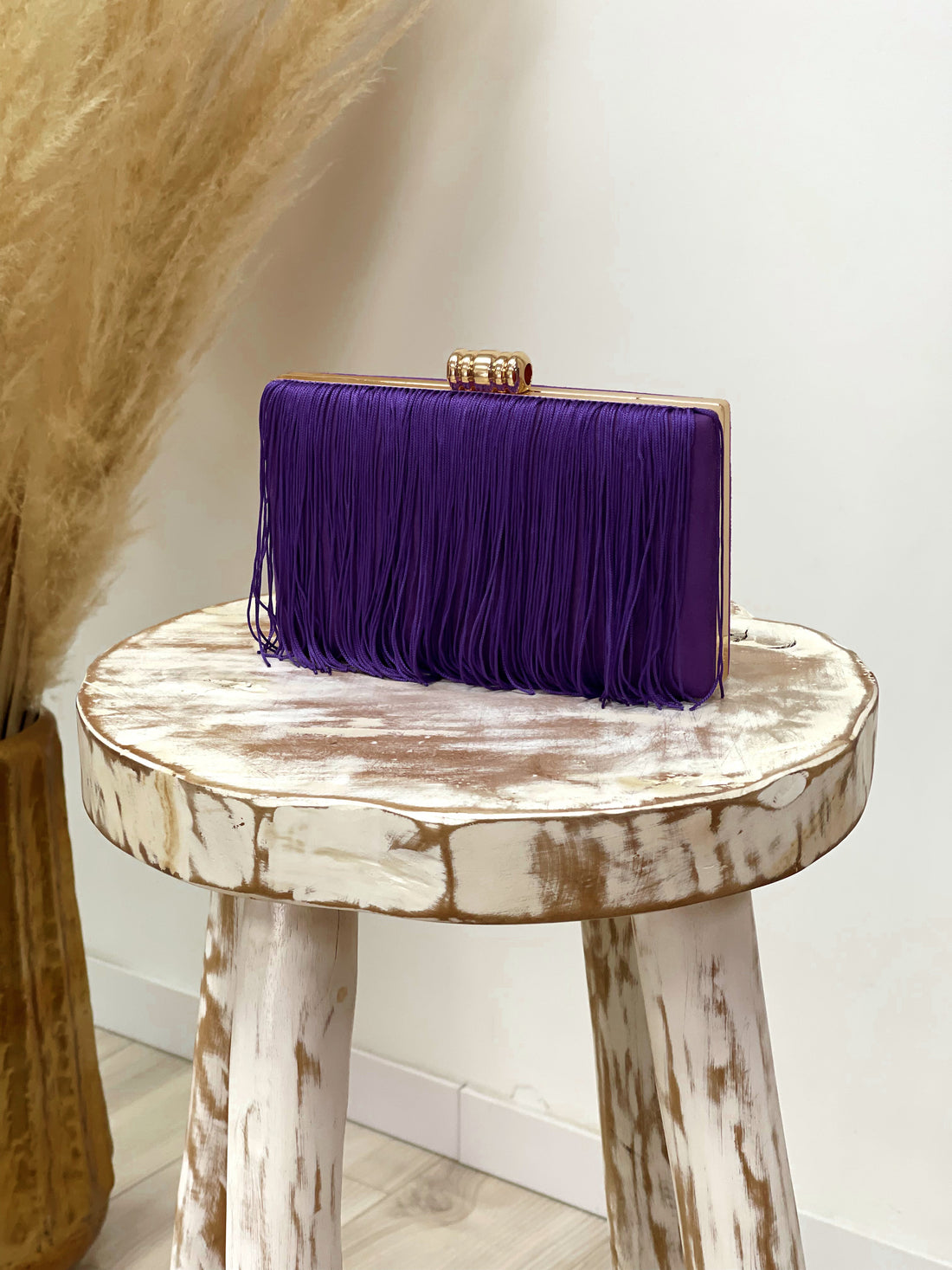 BOLSO BOMBONERA FLECOS VIOLETA
